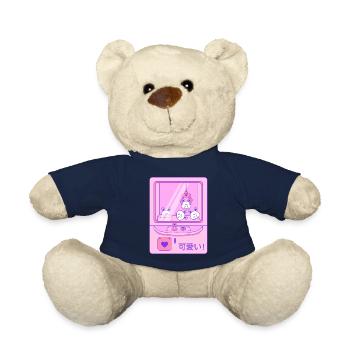 Cute pink gripper with rabbits - Teddy Bear - french navy - Front