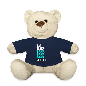 Baka Eat Sleep Repeat Anime Meme Tsundere Yandere - Nounours - bleu marine - Devant
