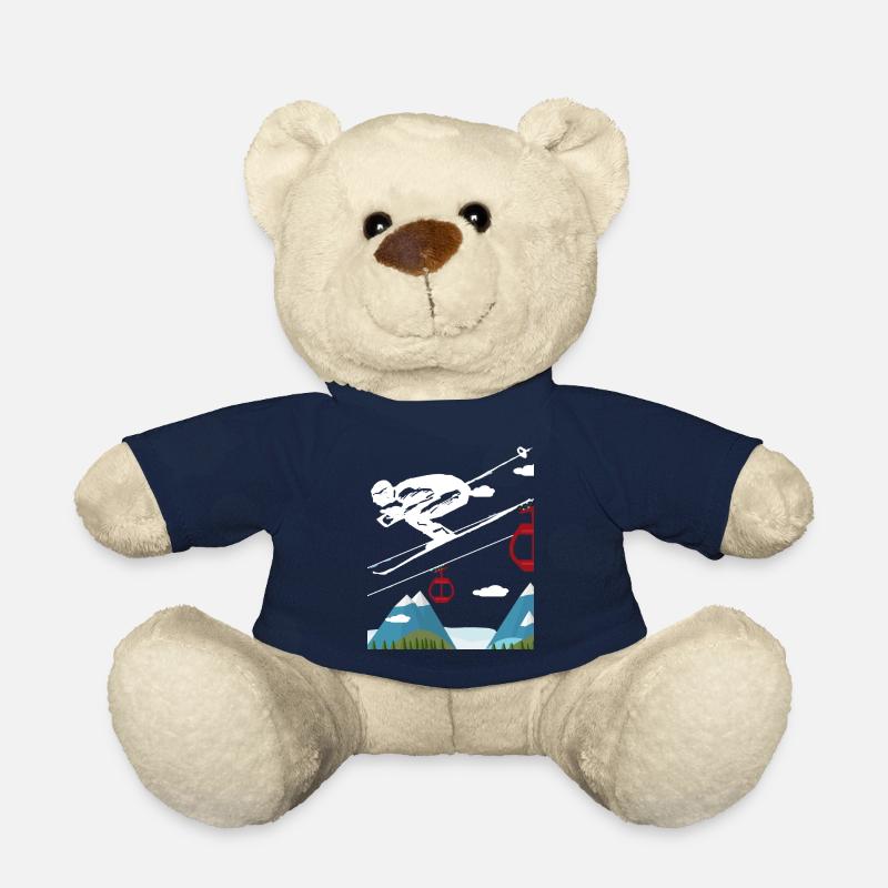 Ski skiing vacation skiing - Teddy Bear - french navy