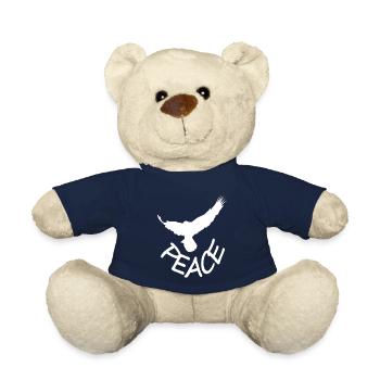 Peace Freedom Free Peace Dove Gift - Teddy Bear - french navy - Front