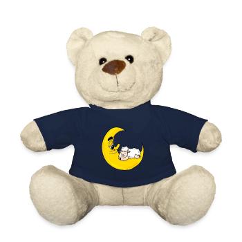 Cadeau mignon de sommeil de lune de mouton - Nounours - bleu marine - Devant