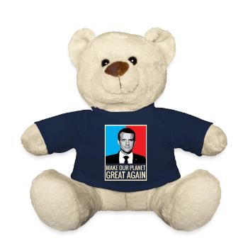 Make our planet great again macron retro support - Teddy Bear - french navy - Front