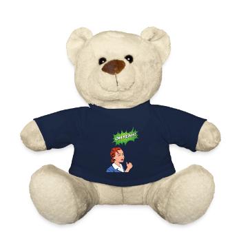Oh ouais bande dessinée comique style bande dessinée bulle nerd - Nounours - bleu marine - Devant