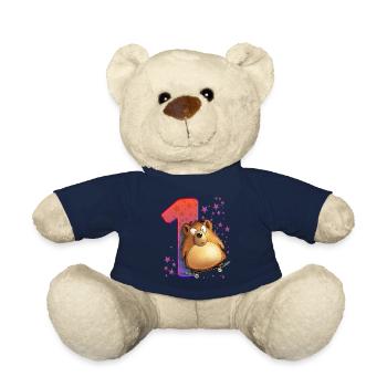1. Anniversaire 2 ans Ours - Nounours - bleu marine - Devant