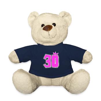 30 Crown - 30 Birthday - Teddy Bear - french navy - Front