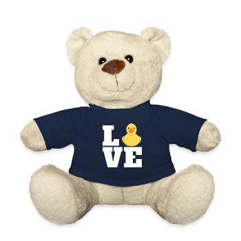Liebe Badeente Ente Entenliebhaber Quietscheente - Teddy - French Navy - Vorne