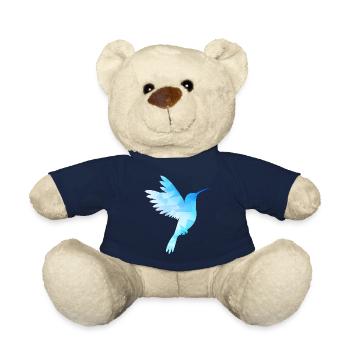 Colibri blanc bleu oiseau faible vol exotique - Nounours - bleu marine - Devant