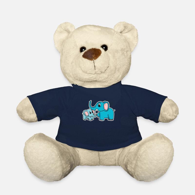 Elefant mit Kind - Elefant mit Baby - Teddy - French Navy