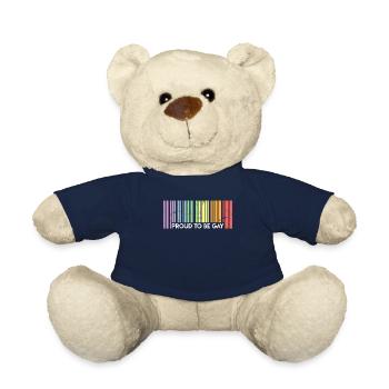 Gay Saying Proud to Be Gay Gay Gift - Teddy Bear - french navy - Front