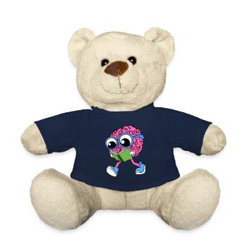 Cerveau en lecture - Nounours - bleu marine - Devant