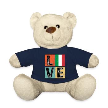 I Love Italy drapeau pour la fierté italienne - Nounours - bleu marine - Devant