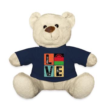 I Love Malawi Malawi Drapeau Malawi - Nounours - bleu marine - Devant