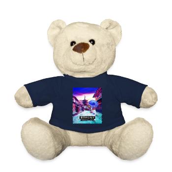 Vaporwave Japanese Streetwear Tokyo Temple Lofi - Teddy - French Navy - Vorne