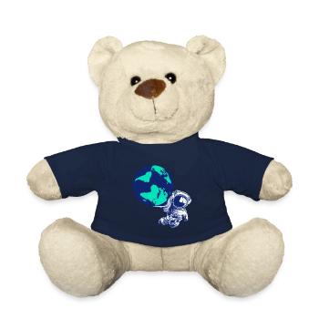 Globe terrestre astronaute Espace Galaxie Système solaire - Nounours - bleu marine - Devant