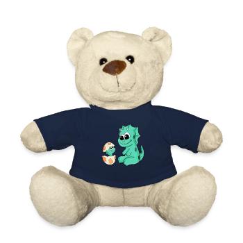 Dinosaurs with Baby Dinosaurs - Teddy Bear - french navy - Front