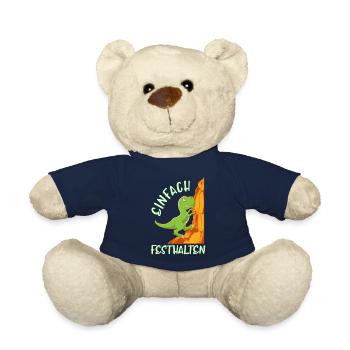 Kletter Spaß Spruch Einfach festhalten Boulder - Teddy - French Navy - Vorne