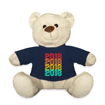 2018 born Born 2018 Gift Birth 2018 - Teddy Bear - french navy - Front