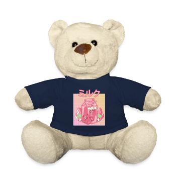 Fairycore Aesthetic Fee Japanese Milk Carton - Teddy Bear - french navy - Front