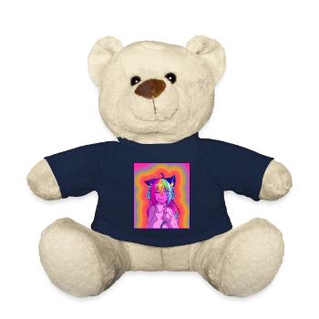 Kidcore Aesthetic Kawaii Anime Girl 90s Nostalgie - Teddy - French Navy - Vorne