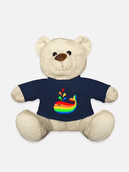 Rainbow Whale Sweet Wallfish Kids Cadeau - Nounours - bleu marine