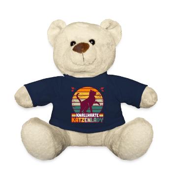 Katzenmama Katze Katzenliebhaber Knallharte Katzen - Teddy - French Navy - Vorne
