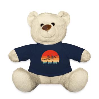Retro Airplane for Airplane Airline Pilot - Teddy Bear - french navy - Front