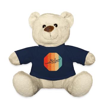 Retro Airplane for Airplane Airline Pilot - Teddy Bear - french navy - Front