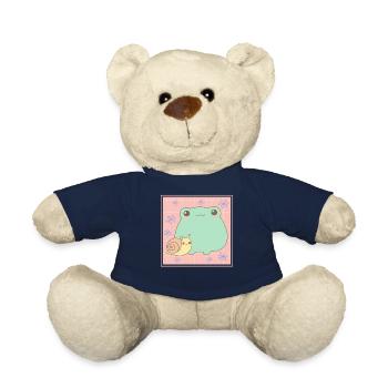 Cottagecore Aesthetic Kawaii Frog Snail Gesch - Teddy Bear - french navy - Front