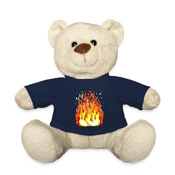 Feuer Flamme Feuerball Inferno Brand brennen - Teddy - French Navy - Vorne