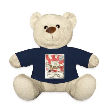 Maneki Neko Ramen Timbre Esthétique Japonaise G - Nounours - bleu marine - Devant