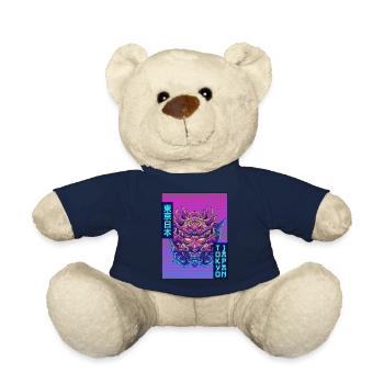 Oni Masque Démon Masque Vaporwave Esthétique Gesc - Nounours - bleu marine - Devant