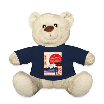 Mount Fuji Tokyo Japan Vaporwave Aesthetics - Teddy Bear - french navy - Front