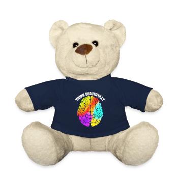 Le cerveau coloré pense magnifiquement au mois de la fierté LGBTQ - Nounours - bleu marine - Devant