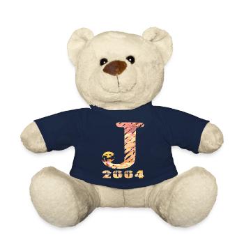 J 2004 Name Geburtsjahr Geschenk - Teddy - French Navy - Vorne
