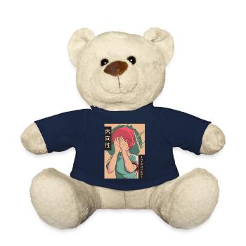 Introverted Anime Young Vaporwave Aesthetic - Teddy Bear - french navy - Front