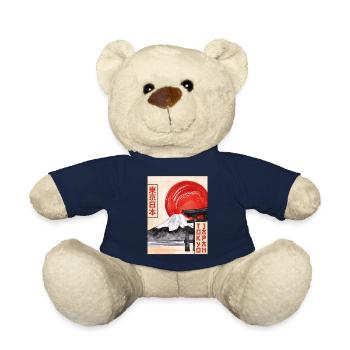 Mt Fuji Fujiyama Torri Gate Tokyo Japan Gift - Teddy Bear - french navy - Front