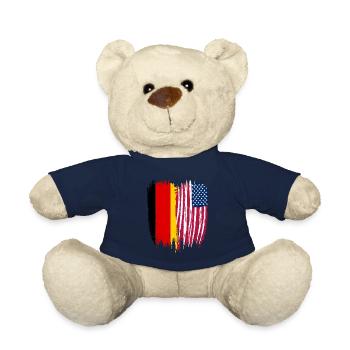 Germany Flag American - Teddy Bear - french navy - Front