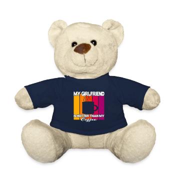 My Girlfriend is hotter than my Coffee - Teddy Bear - french navy - Front