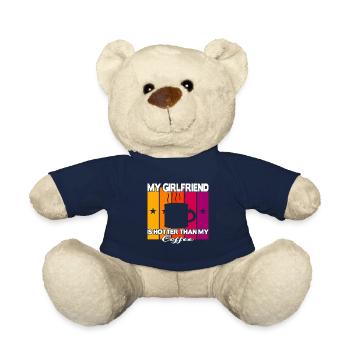 My Girlfriend is hotter than my Coffee - Teddy Bear - french navy - Front