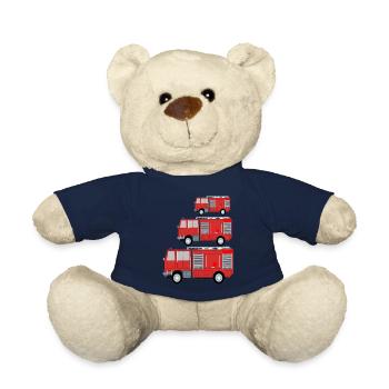 Camion de pompiers Camion de pompiers Cadeau de caserne de pompiers - Nounours - bleu marine - Devant
