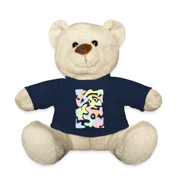 Dänische Pastell-Ästhetik Retro-Pastell-Muster - Teddy - French Navy - Vorne