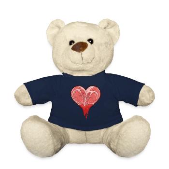 Meatcore Aesthetic Heart Weirdcore - Teddy Bear - french navy - Front