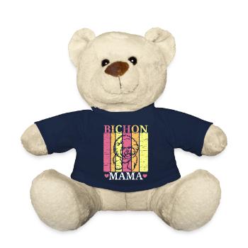Bichon Frise Mama Dog Lover chiot Paw Love - Nounours - bleu marine - Devant
