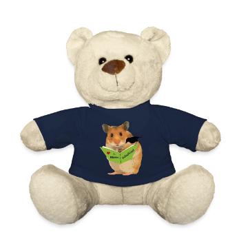 Schulkind 1 Klasse Hamster "Menno" freut sich - Teddy - French Navy - Vorne