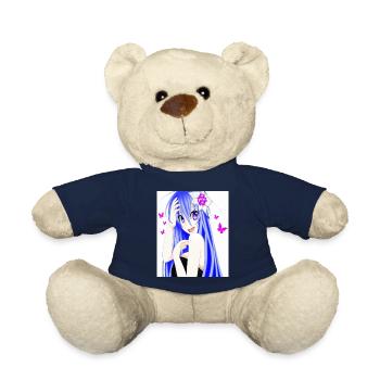 Japan Anime Drawing - Teddy Bear - french navy - Front