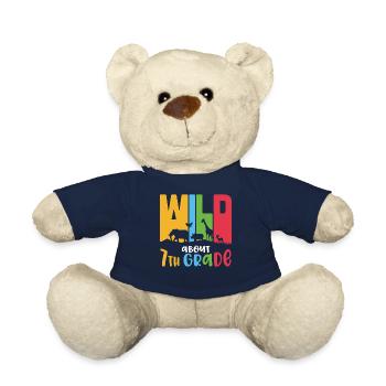 Wild About 7th Grade Retro Groovy Women Happy - Nounours - bleu marine - Devant
