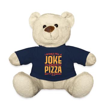 Je racontais une blague sur la pizza, mais il - Nounours - bleu marine - Devant