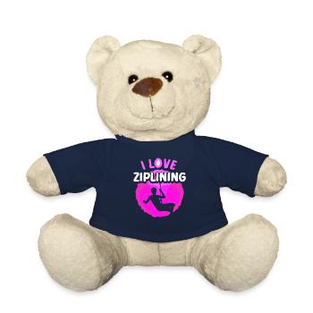 I love ziplining sport zipline zip line - Teddy Bear - french navy - Front