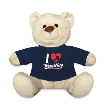 I Love Wrestling Wrestling Wrestling Wrestling - Teddy Bear - french navy - Front
