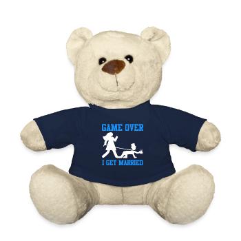 Game over - Jungesellenabschied Man Wedding - Teddy Bear - french navy - Front